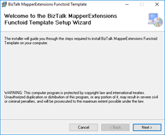 BizTalk MapperExtensions Functoid Wizard: Welcome Screen