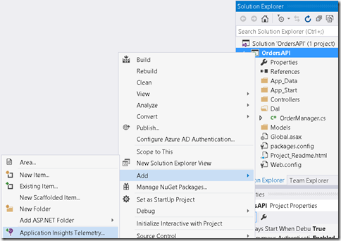 1 Add Application Insights in Visual Studio project