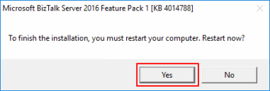 BizTalk Server 2016 Feature Pack 1 restart now