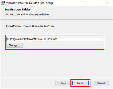 BizTalk Operational Data - Microsoft Power BI Desktop Setup Wizard Destination folder