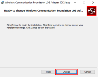 Consume Adapter Service: confirm change WCF LOB Adapter SDK installation