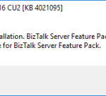 BizTalk Cumulative Update installation error: Cannot proceed with installation Biztalk server pack is installed