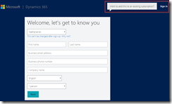 Sign in to Dynamics 365