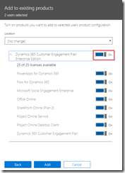 Assign Dynamics 365 trial licenses