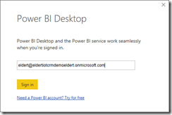 Sign in to PowerBI