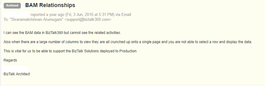 BAM Related Activities and Related Documents integration in BizTalk360