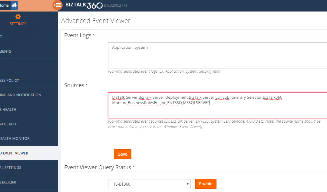 Event Log Data Monitoring in BizTalk360