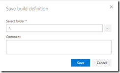 Select location to save the definition