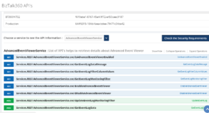 Insights and control your BizTalk Environment using BizTalk360 Event Log viewer - API Documentation screen
