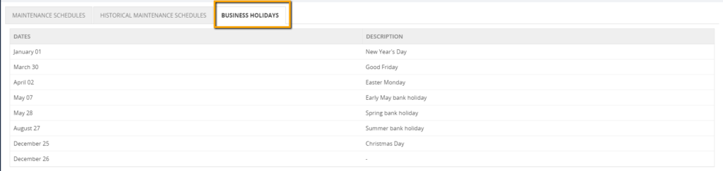 Stop_Alerts_for_Maintenance_during_business_Holidays_List_of_dates_configured_in_the_calendar_will_be_displayed
