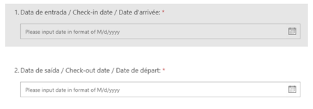 Microsoft Form: add date questions