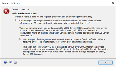 BizTalk Server and SSIS: The specified service does not exist as an installed service