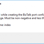 Visual Studio BizTalk Schema Generator Wizard error: Error occurred while creating the BizTalk port configuration file
