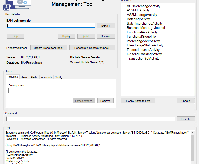 BizTalk Business Activity Monitoring Management Utility Tool